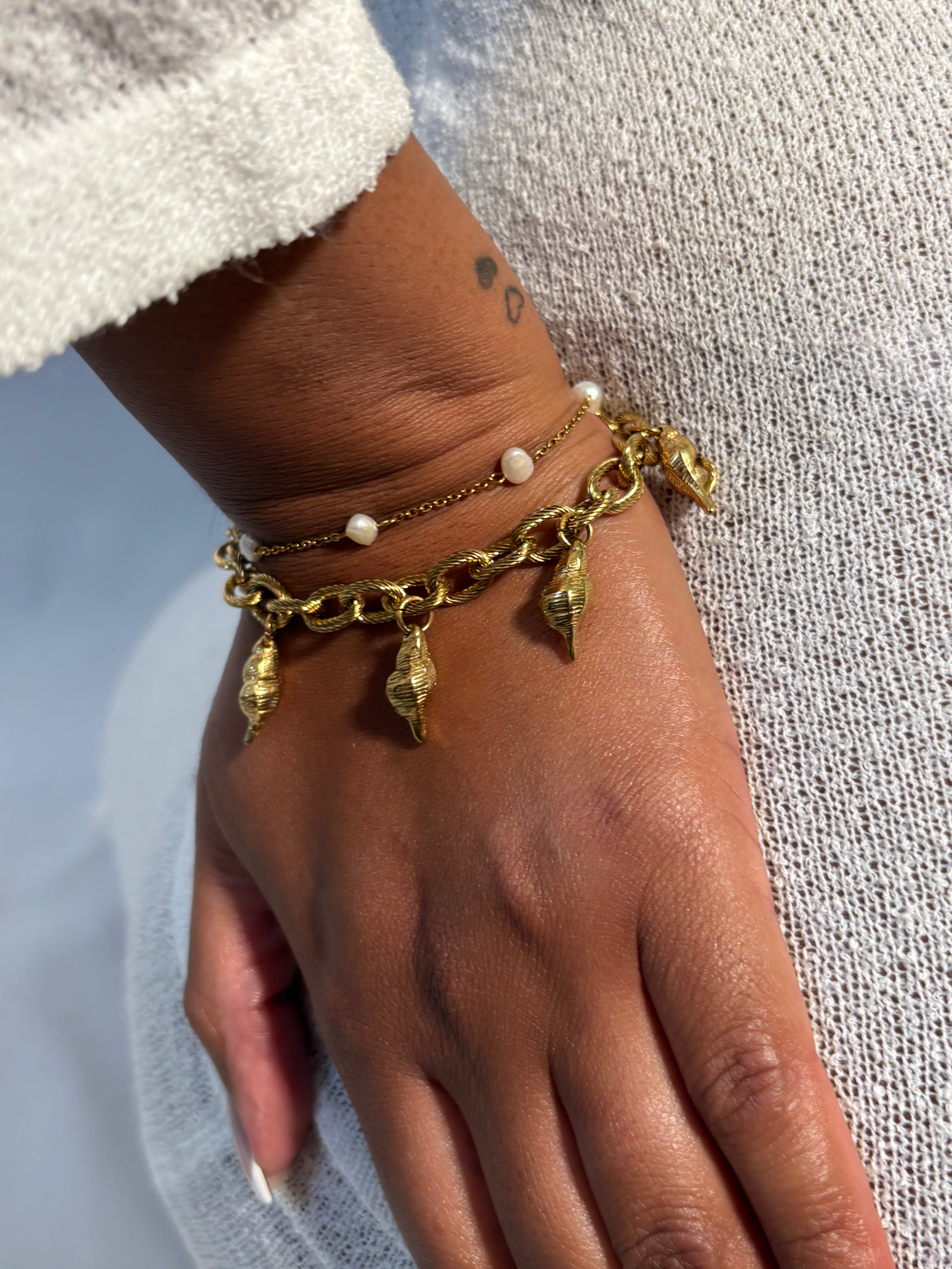 Naïa bracelet forçat corne de lambi